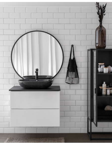 bordmonteret bordplade oval håndvask træ woodio moderne design badeværelse