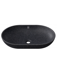 bordmonteret bordplade oval håndvask træ woodio moderne design badeværelse