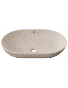 bordmonteret bordplade oval håndvask træ woodio moderne design badeværelse