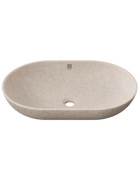 bordmonteret bordplade oval håndvask træ woodio moderne design badeværelse