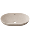 Woodio oval bordmonteret håndvask 60 x 40 cm i træ - Sand