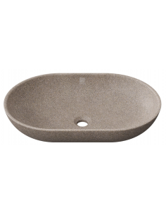 bordmonteret bordplade oval håndvask træ woodio moderne design badeværelse