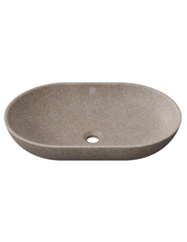 bordmonteret bordplade oval håndvask træ woodio moderne design badeværelse