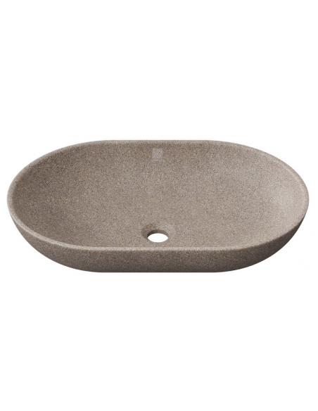 bordmonteret bordplade oval håndvask træ woodio moderne design badeværelse