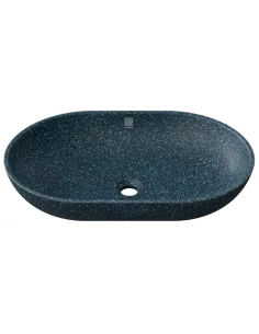 bordmonteret bordplade oval håndvask træ woodio moderne design badeværelse