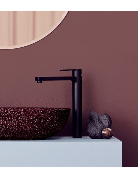 bordmonteret bordplade oval håndvask træ woodio moderne design badeværelse