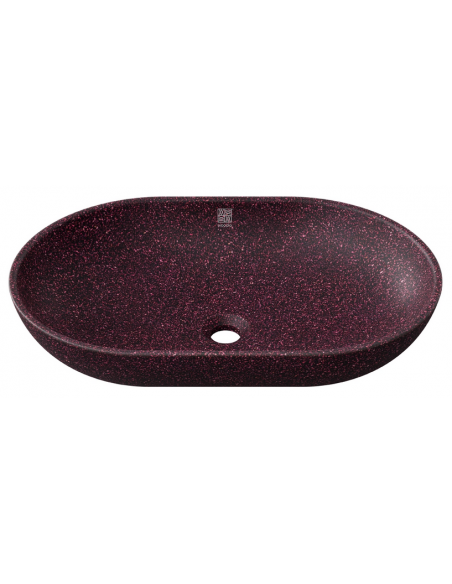 bordmonteret bordplade oval håndvask træ woodio moderne design badeværelse