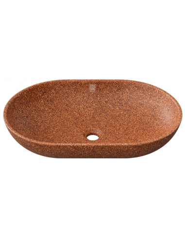 bordmonteret bordplade oval håndvask træ woodio moderne design badeværelse