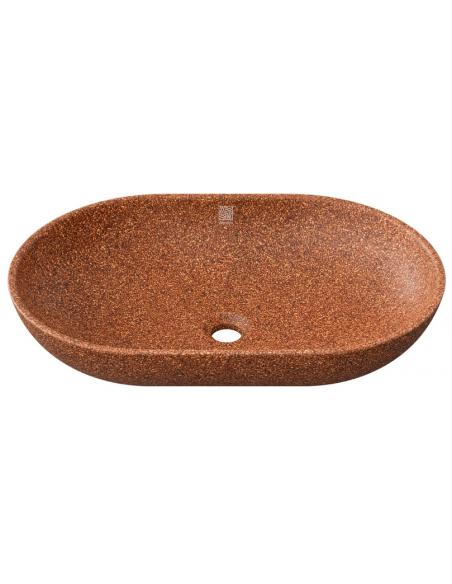 bordmonteret bordplade oval håndvask træ woodio moderne design badeværelse