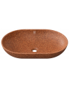 Woodio oval bordmonteret håndvask 60 x 40 cm i træ - Clay