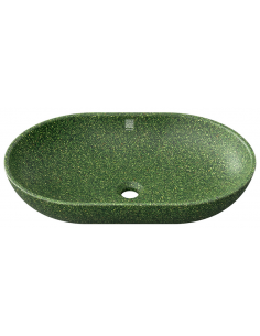 bordmonteret bordplade oval håndvask træ woodio moderne design badeværelse