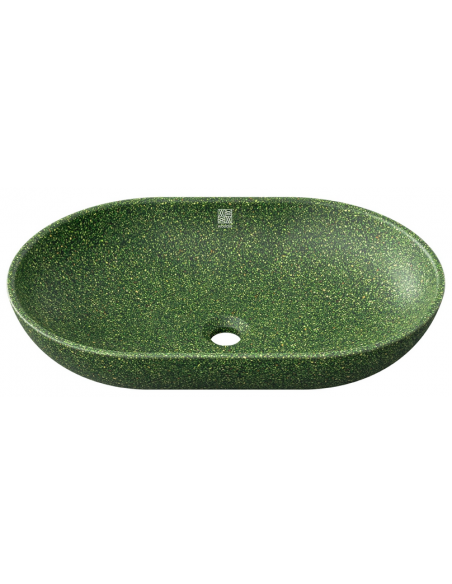 bordmonteret bordplade oval håndvask træ woodio moderne design badeværelse