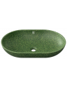 Woodio oval bordmonteret håndvask 60 x 40 cm i træ - Moss