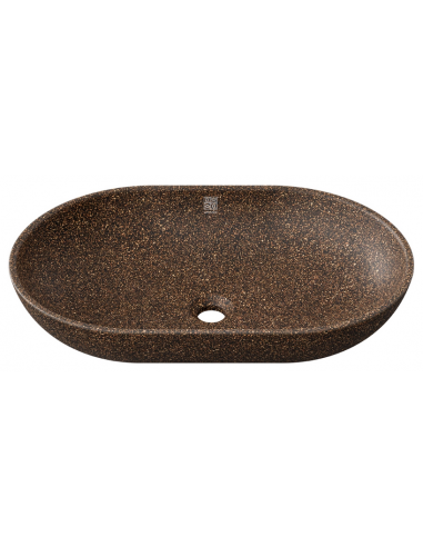 bordmonteret bordplade oval håndvask træ woodio moderne design badeværelse