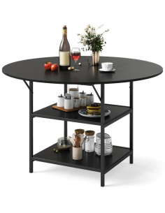 rundt spisebord indretning 120 sort rustikt