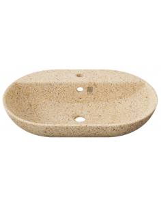 bordmonteret bordplade oval håndvask træ woodio moderne design badeværelse