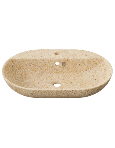 bordmonteret bordplade oval håndvask træ woodio moderne design badeværelse