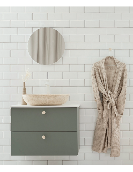 bordmonteret bordplade oval håndvask træ woodio moderne design badeværelse