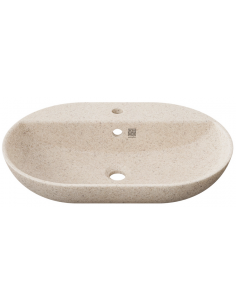 bordmonteret bordplade oval håndvask træ woodio moderne design badeværelse