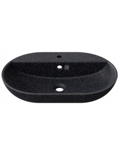 bordmonteret bordplade oval håndvask træ woodio moderne design badeværelse