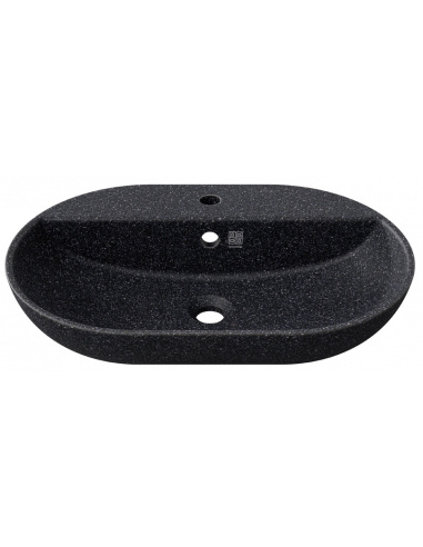 bordmonteret bordplade oval håndvask træ woodio moderne design badeværelse