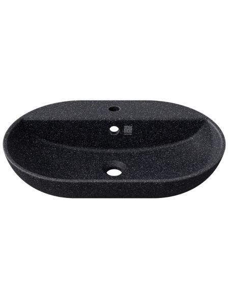 bordmonteret bordplade oval håndvask træ woodio moderne design badeværelse