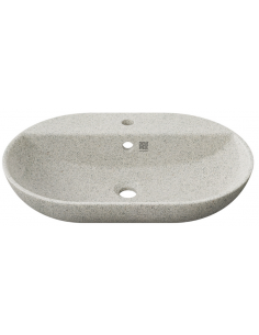 bordmonteret bordplade oval håndvask træ woodio moderne design badeværelse