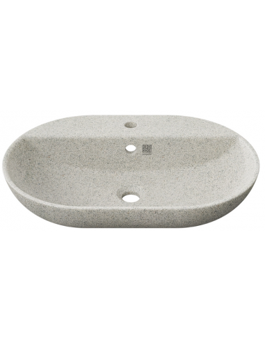 bordmonteret bordplade oval håndvask træ woodio moderne design badeværelse