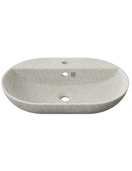 bordmonteret bordplade oval håndvask træ woodio moderne design badeværelse