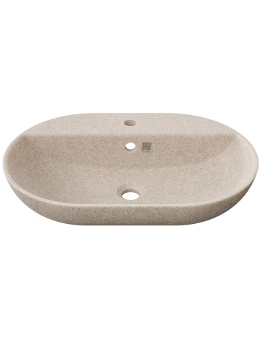 bordmonteret bordplade oval håndvask træ woodio moderne design badeværelse