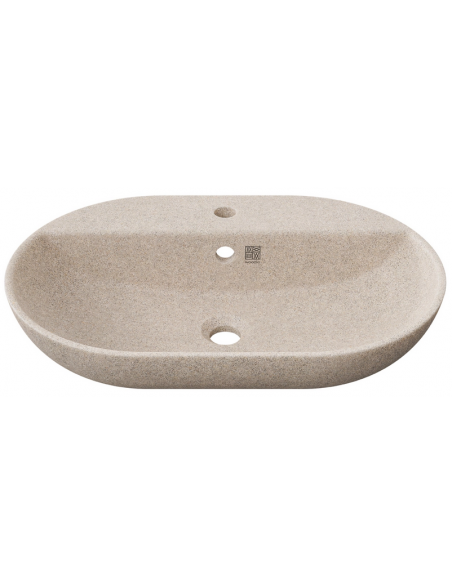 bordmonteret bordplade oval håndvask træ woodio moderne design badeværelse