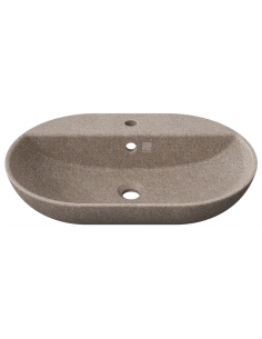 bordmonteret bordplade oval håndvask træ woodio moderne design badeværelse