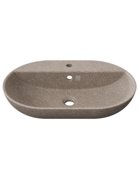 bordmonteret bordplade oval håndvask træ woodio moderne design badeværelse