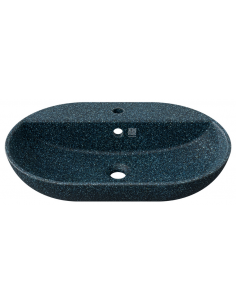 bordmonteret bordplade oval håndvask træ woodio moderne design badeværelse