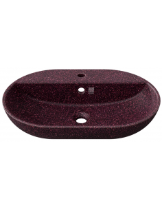 bordmonteret bordplade oval håndvask træ woodio moderne design badeværelse