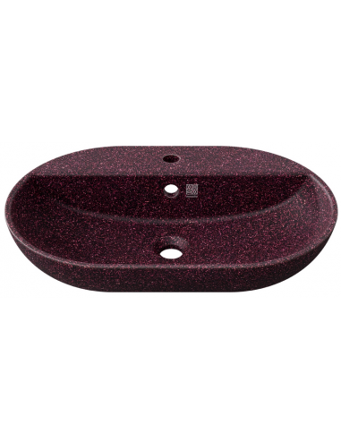 bordmonteret bordplade oval håndvask træ woodio moderne design badeværelse