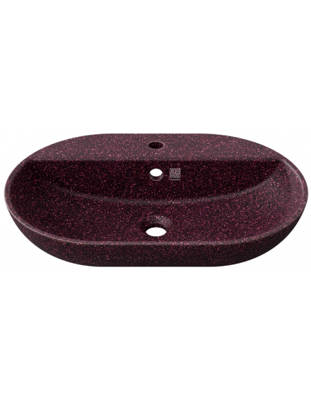 bordmonteret bordplade oval håndvask træ woodio moderne design badeværelse