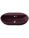 Woodio oval bordmonteret håndvask m/hanehul 60 x 40 cm i træ - Berry