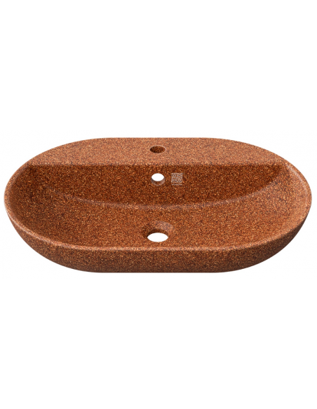 bordmonteret bordplade oval håndvask træ woodio moderne design badeværelse