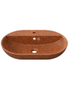 Woodio oval bordmonteret håndvask m/hanehul 60 x 40 cm i træ - Clay