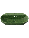 Woodio oval bordmonteret håndvask m/hanehul 60 x 40 cm i træ - Moss