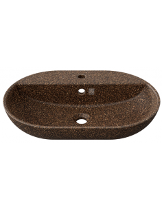 bordmonteret bordplade oval håndvask træ woodio moderne design badeværelse