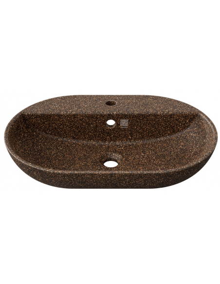 bordmonteret bordplade oval håndvask træ woodio moderne design badeværelse