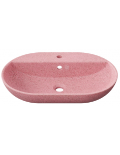 bordmonteret bordplade oval håndvask træ woodio moderne design badeværelse