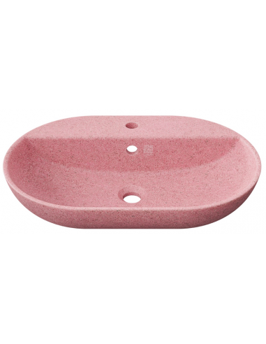 bordmonteret bordplade oval håndvask træ woodio moderne design badeværelse