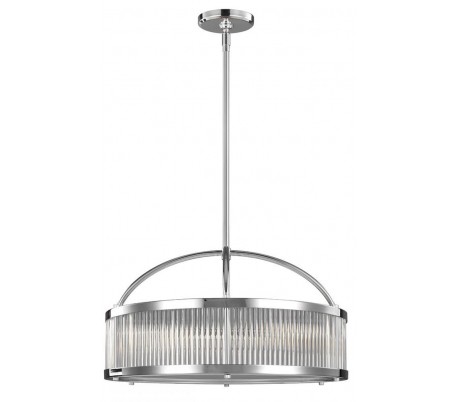 Paulson Badeværelseslampe i stål og glas Ø53,7 cm 6 x G9 LED - Poleret krom/Klar