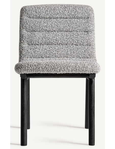 spisebordsstole uden armlæn sort grå bouclé stof træ