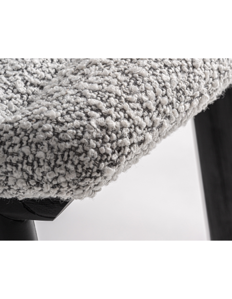 spisebordsstole uden armlæn sort grå bouclé stof træ