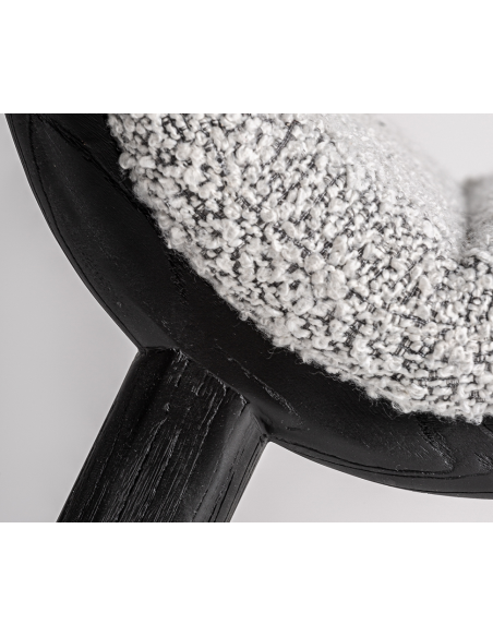 spisebordsstole uden armlæn sort grå bouclé stof træ