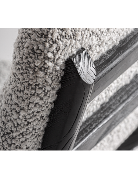 spisebordsstole uden armlæn sort grå bouclé stof træ